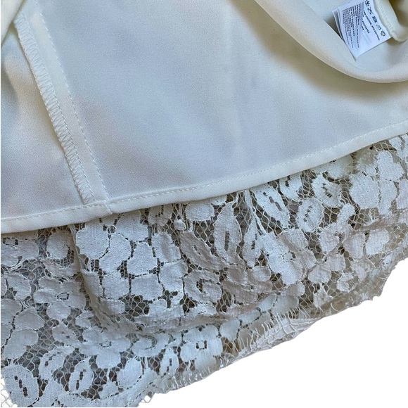 Bardot Orchid Off-Shoulder Ivory Lace Dress Eyelash Trim Size 6 Small - Picture 11 of 13